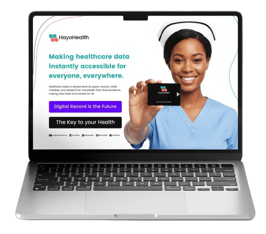 HayoHealth product demo on laptop